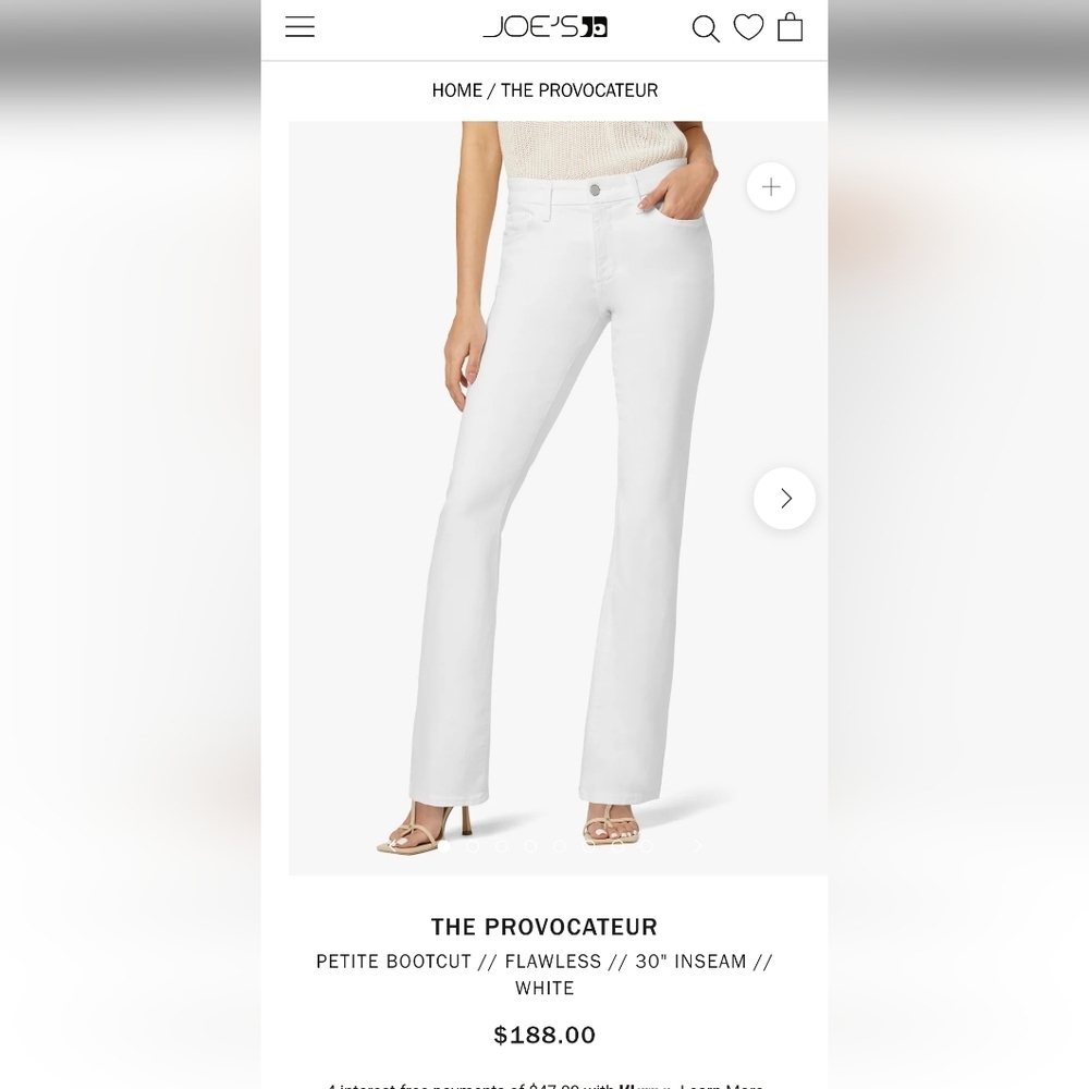 JOES JEANS Petite boot cut size 30